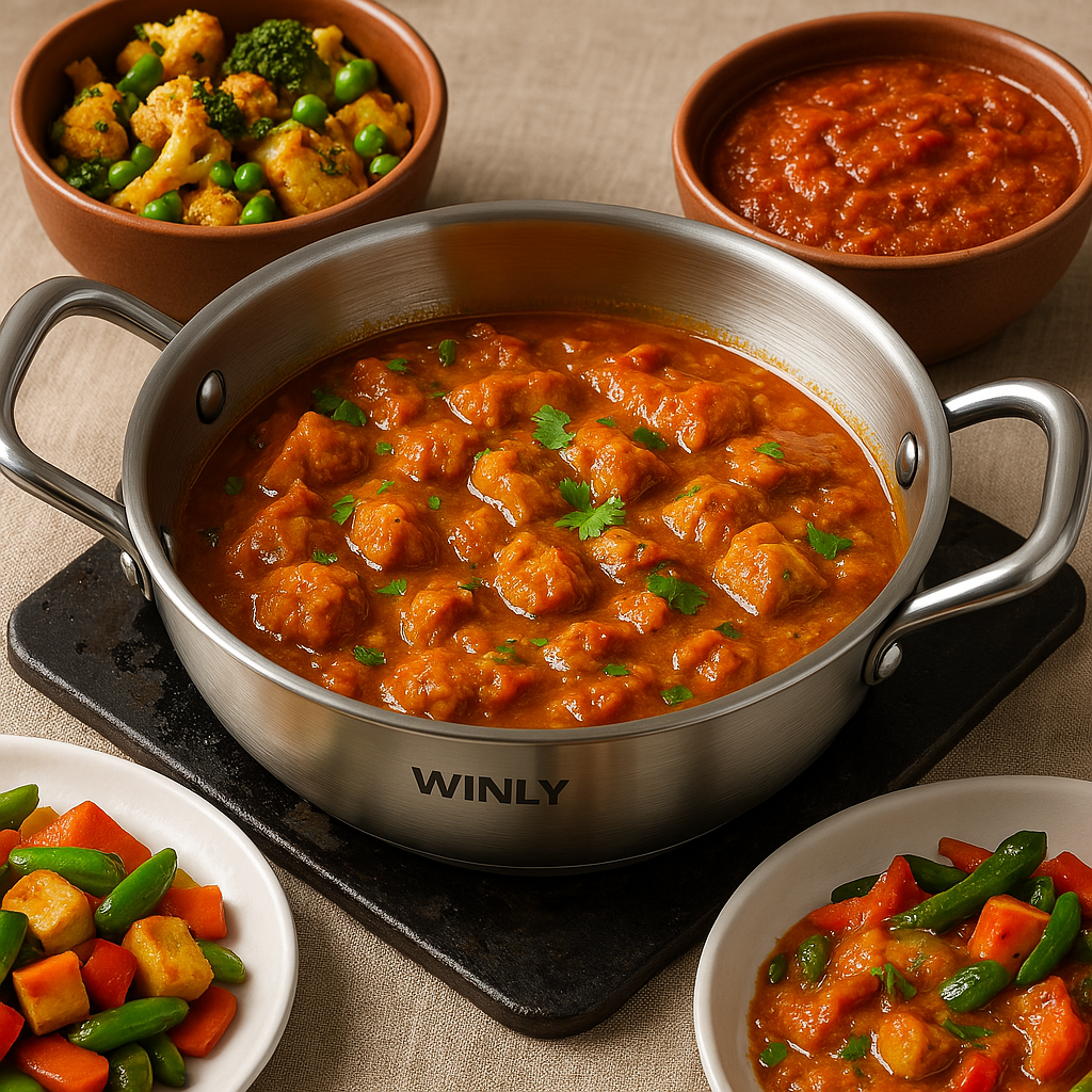 Winly Triply Kadhai With Stainless Steel Lid