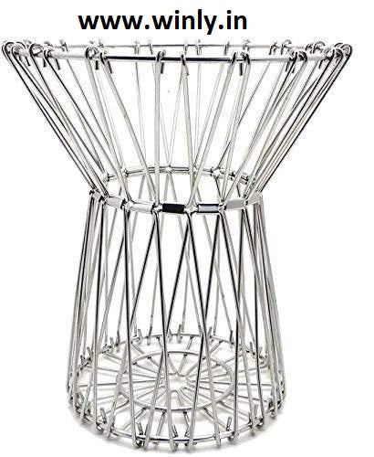 MULTIPURPOSE FRUIT BASKET STAINLESS STEEL WIRE BOWL FOLDABLE BASKET FOR VEGETABLE - FRUITS - DINING