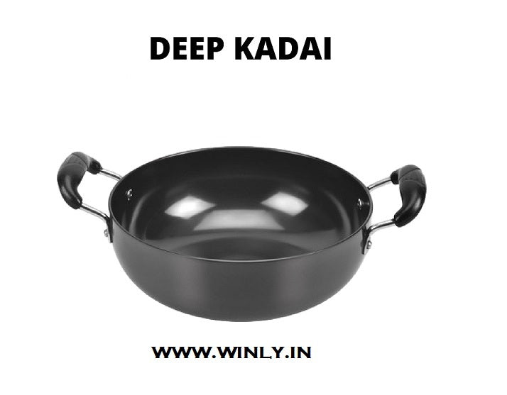 WINLY Hard Anodized Deep Kadai