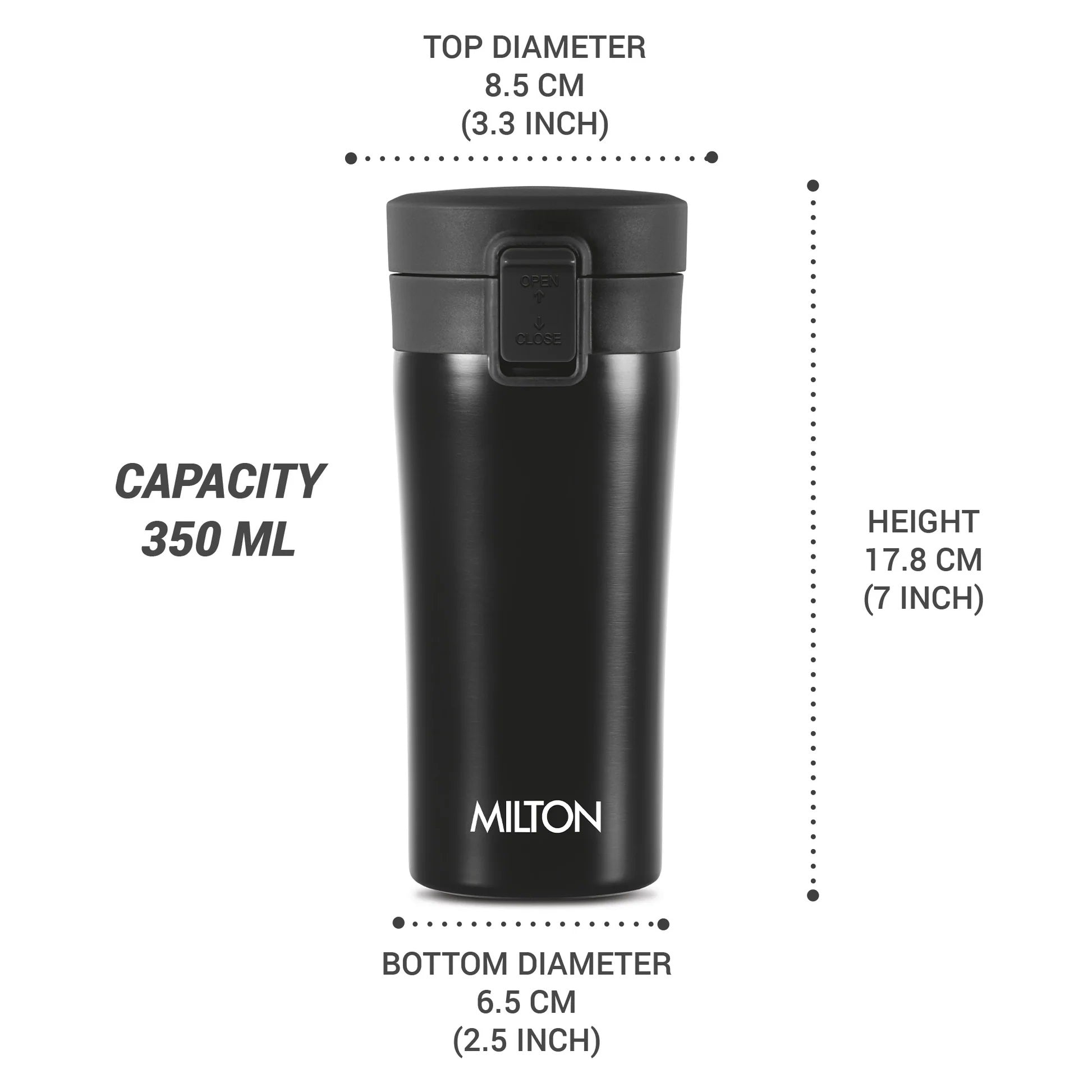 Milton Thermosteel Coffee Mug – Vacuum Insulated Leak-Proof Stainless Steel