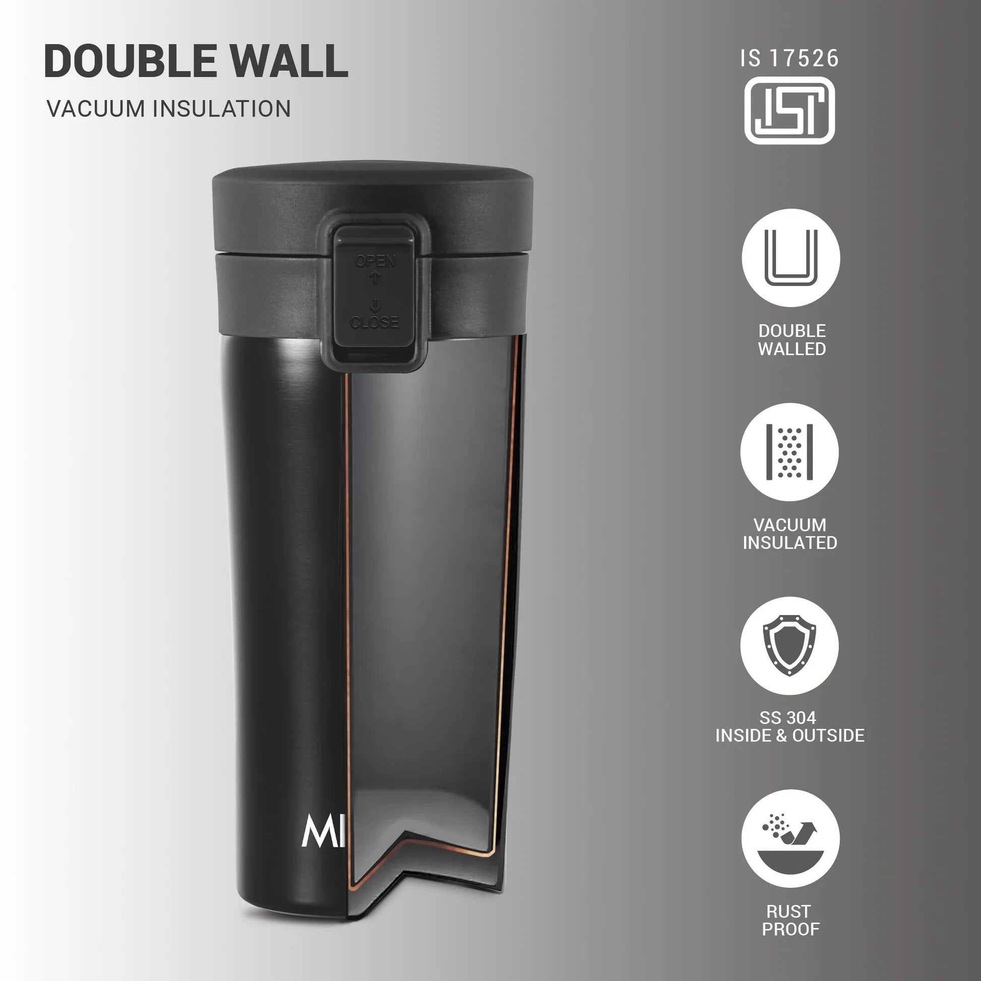 Milton Thermosteel Coffee Mug – Vacuum Insulated Leak-Proof Stainless Steel