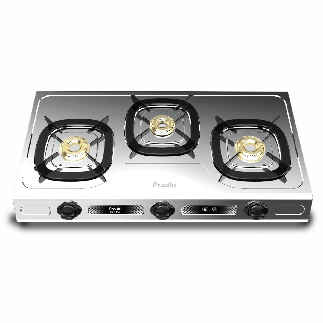Preethi Glory Plus Stainless Steel Gas Stove (SSGS 014) 3 Burner