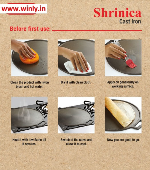 Shrinica Cast Iron Square Paniyaram Pan 9 Kuzhi 500513