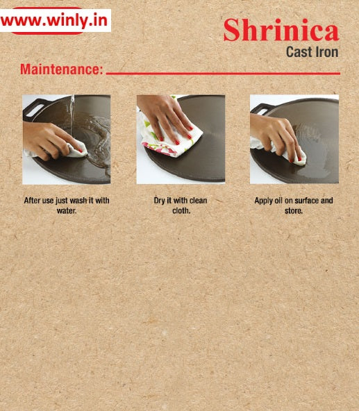 Shrinica Cast Iron Square Paniyaram Pan 9 Kuzhi 500513