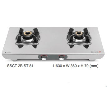 Sujata Sterno Stainless Steel Gas Stove (2/3/4 Burner Options)