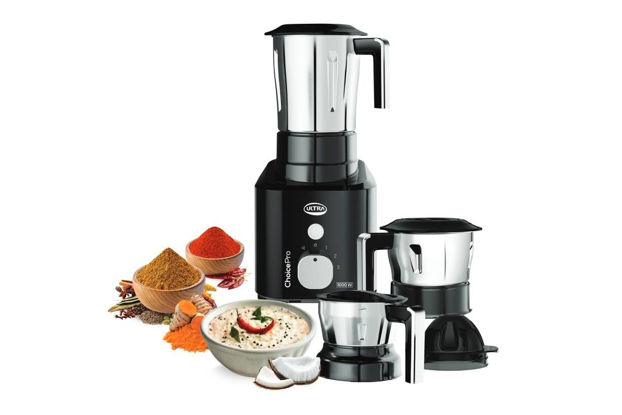 Ultra ChoicePro Mixer Grinder 1000W (Black), 3 Jars