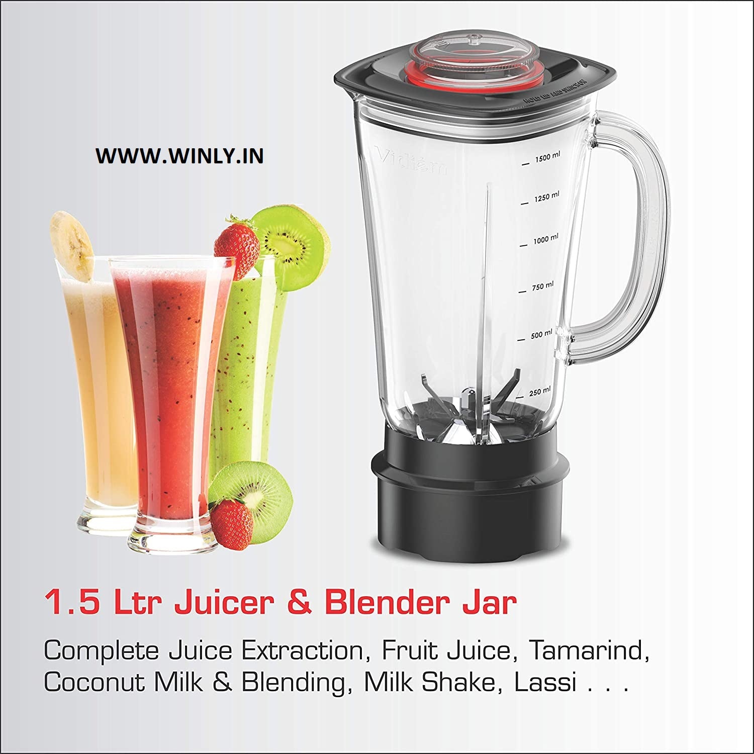 Vidiem Jar Assly ss 1.5 ltr BL AS 428 A Jumbo Juicer