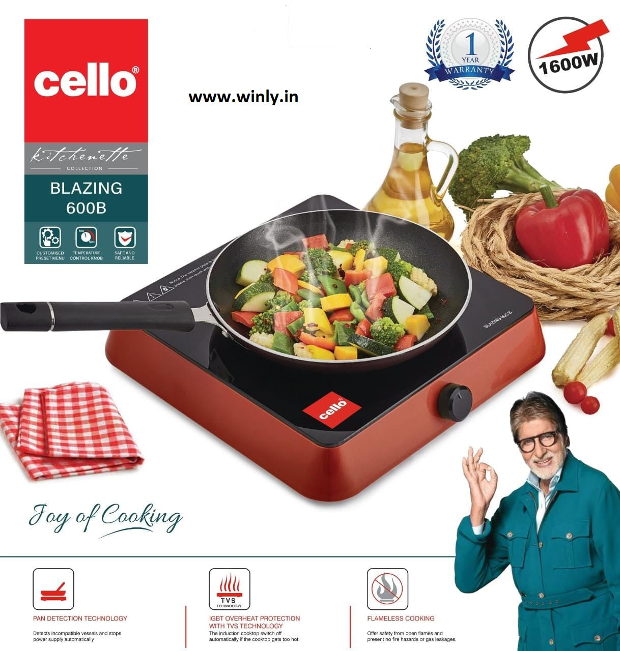Cello Blazing 600 + Induction stove 1800 Watts