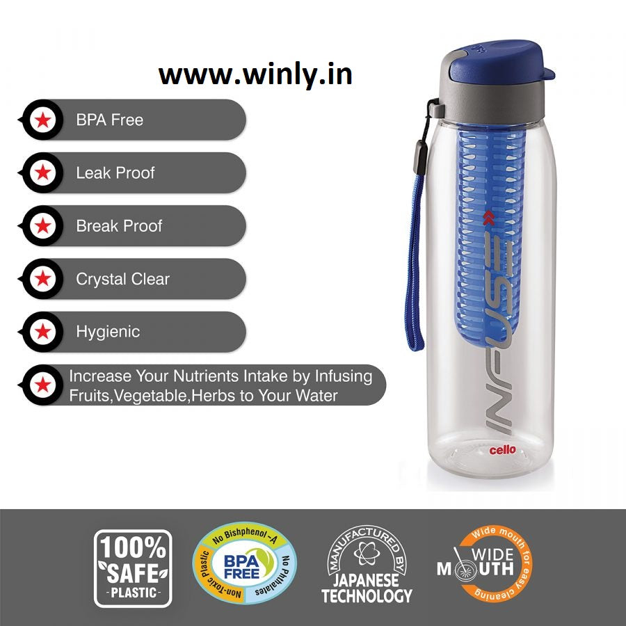 Cello Infuse Plastic Water Bottle 800ml