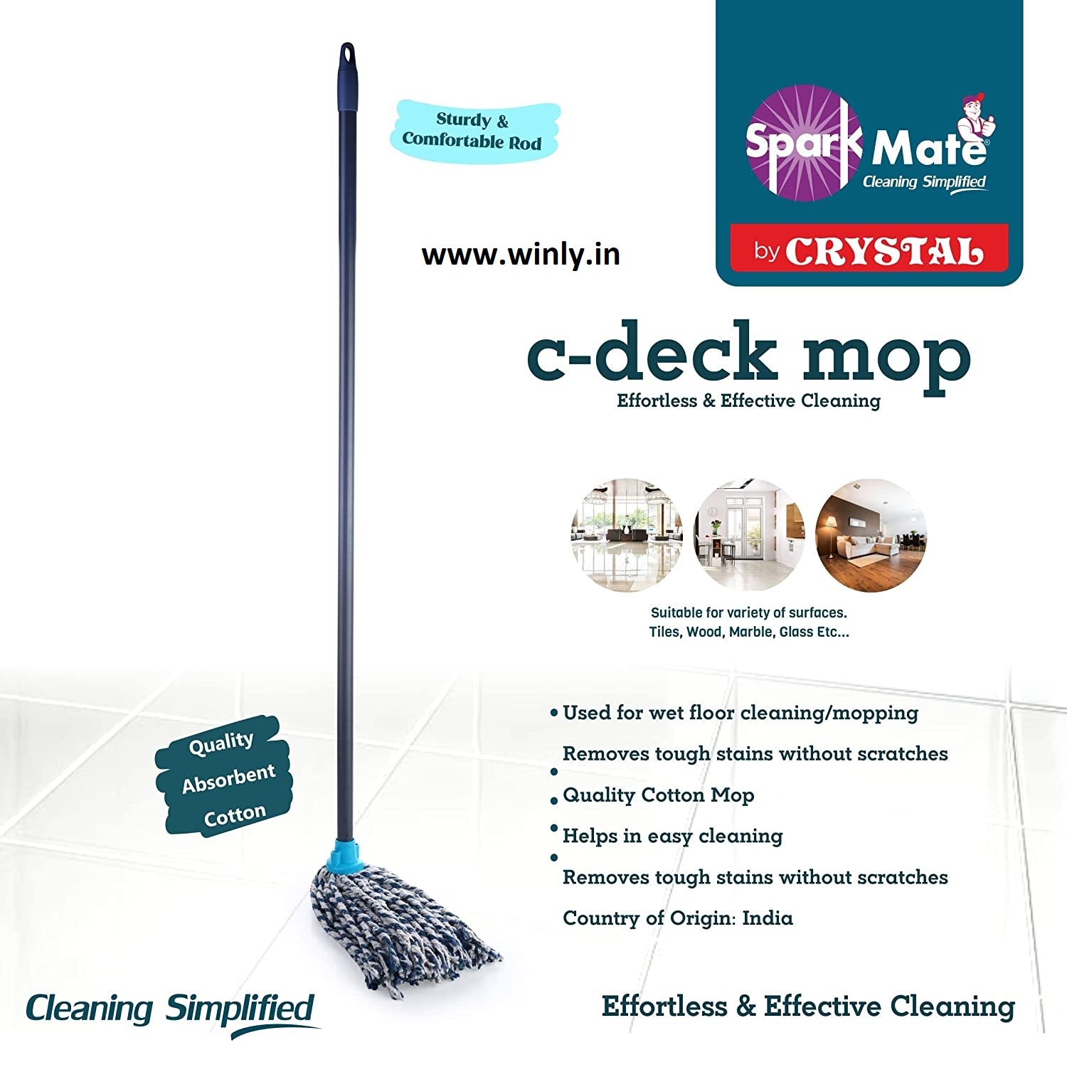 Sparkmate By Crystal C-Deck Mop