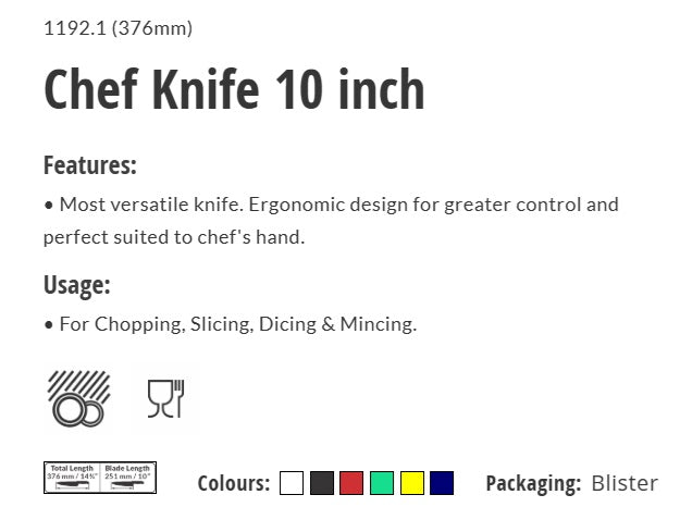KOHE Chef Knife – 10 Inch (1192.1)