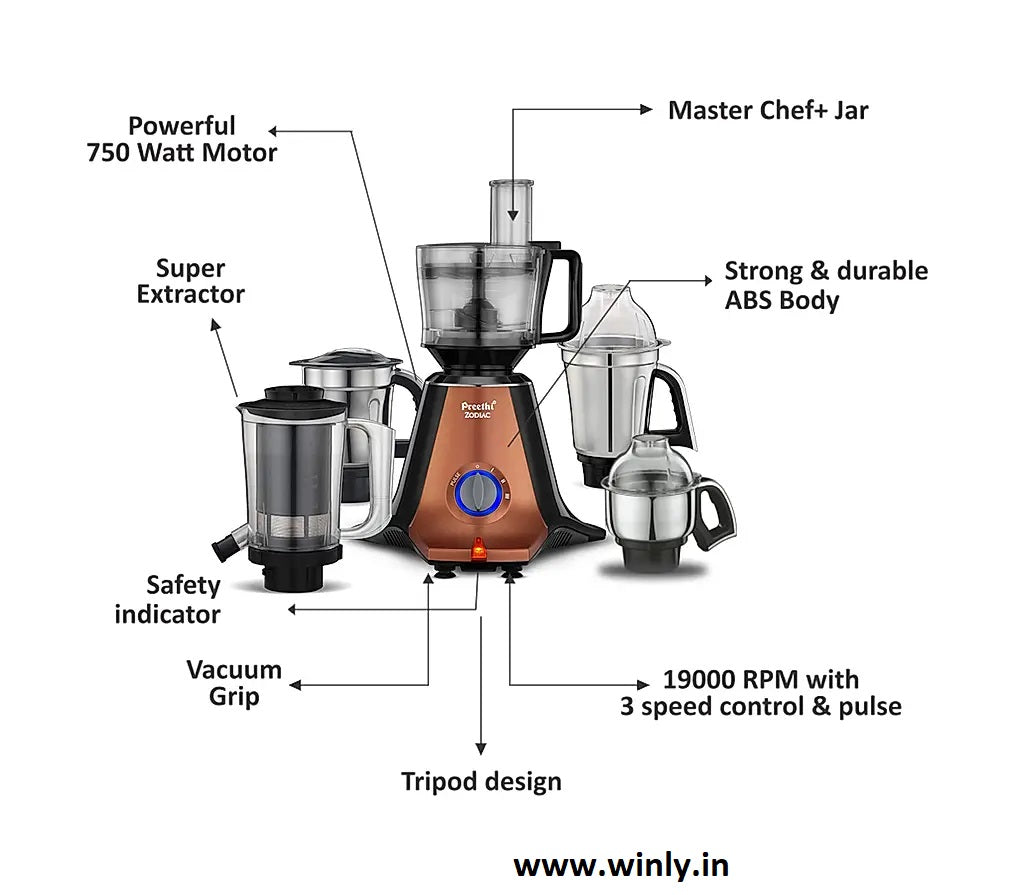 Preethi Zodiac Stardust MG 265, 750 Watts