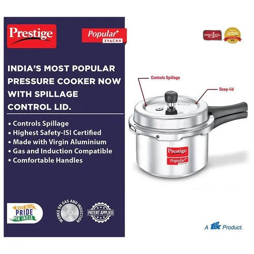Prestige Popular Plus Svachh Aluminium Pressure Cooker