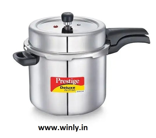 Prestige Deluxe Alpha Svachh Stainless Steel Spillage Control Pressure Cooker