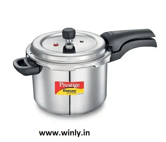 Prestige Deluxe Alpha Svachh Stainless Steel Spillage Control Pressure Cooker