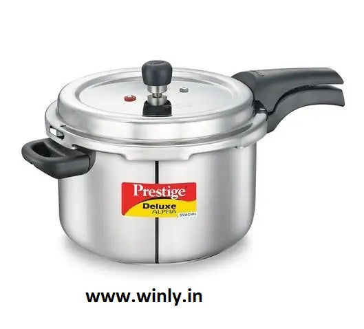 Prestige Deluxe Alpha Svachh Stainless Steel Spillage Control Pressure Cooker