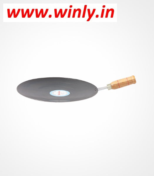 Shrinica Iron Roti Tawa Concave 14g - Wooden Handle