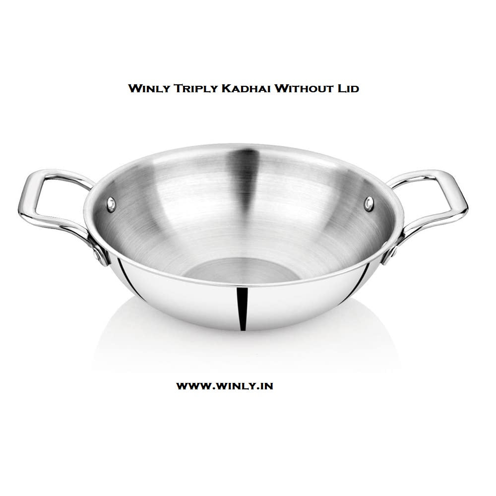 Winly Triply Kadhai With Stainless Steel Lid