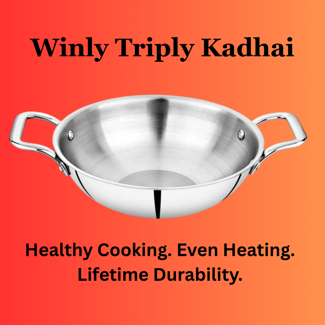 Winly Triply Kadhai With Stainless Steel Lid