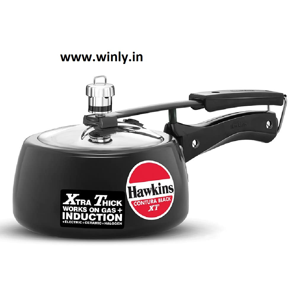 Hawkins Contura Black XT Induction Compatible Inner Lid Aluminium Pressure Cooker