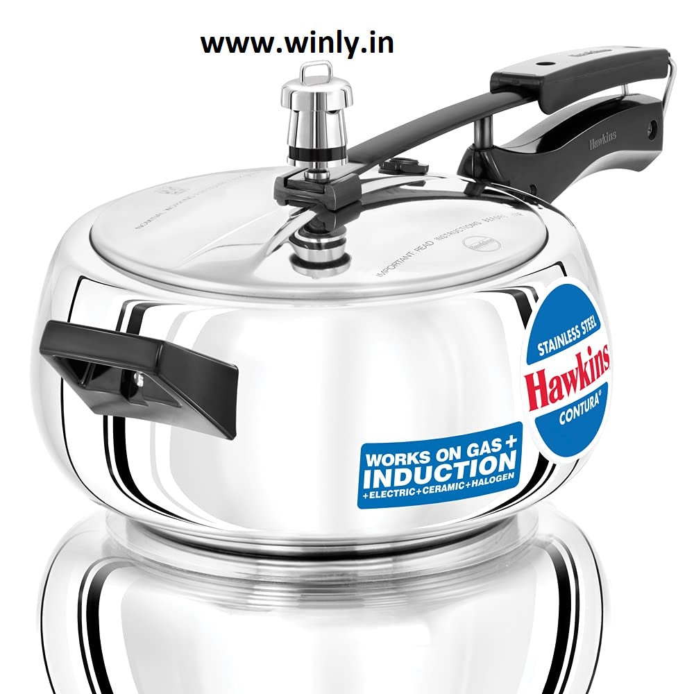 Hawkins Stainless Steel Contura Induction Compatible Inner Lid Pressure Cooker