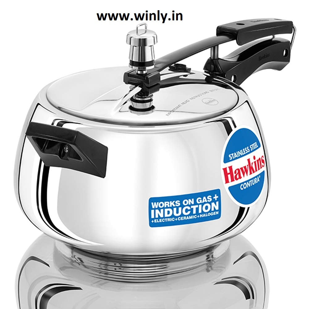 Hawkins Stainless Steel Contura Induction Compatible Inner Lid Pressure Cooker