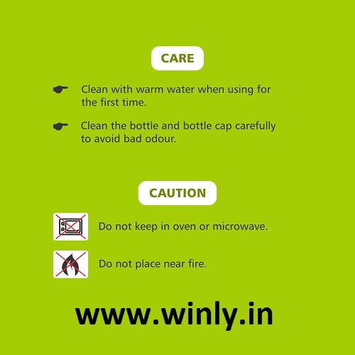 NanoNine Sprint 600 ml Green Single Wall Flip Top Stainless Steel Water Bottle.