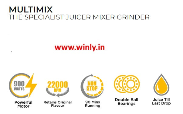 SUJATA MULTIMIX THE SPECIALIST JUICER MIXER GRINDER