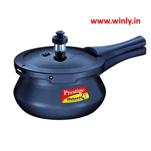 Prestige Deluxe Plus Hard Anodised Handi Pressure Cooker (Black)