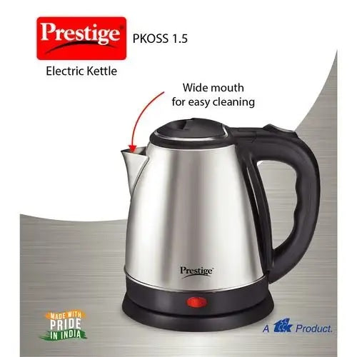 Prestige PKOSS Stainless Steel Electric Kettle 1500W (Silver)