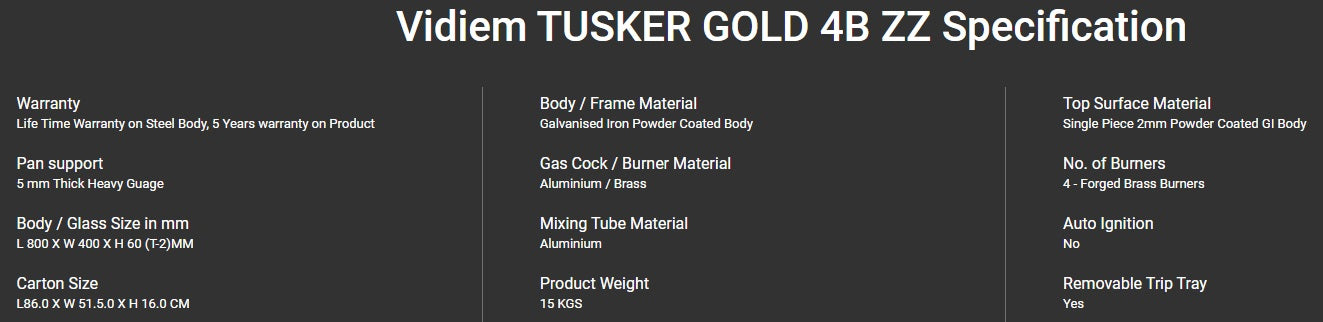 Tusker 4B Gold ZZ VIDIEM