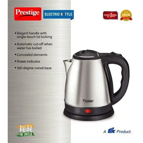 Prestige PKOSS Stainless Steel Electric Kettle 1500W (Silver)