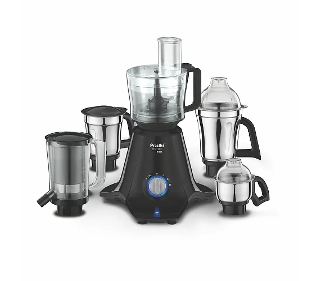 Preethi Zodiac Black Mixer Grinder 750 Watt, 5 Jars , 5 Yr Motor Warranty