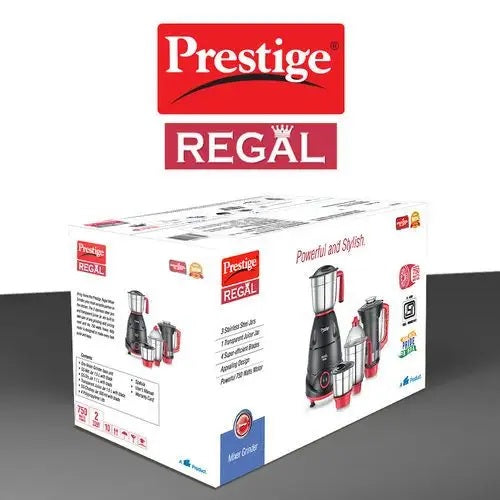 Prestige Regal 750 Juicer Mixer Grinder (4 Jars, Red and Black)