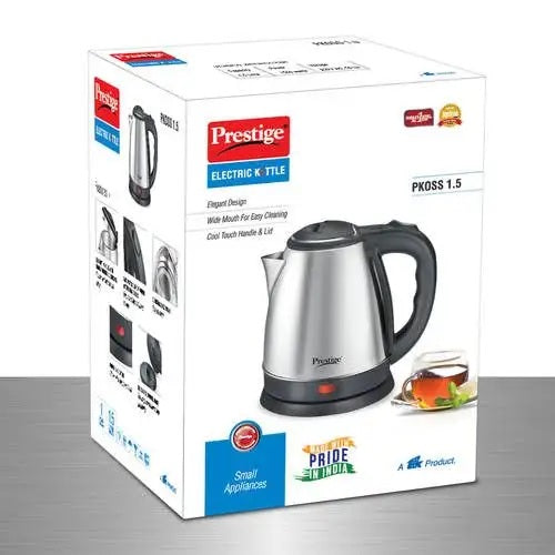 Prestige PKOSS Stainless Steel Electric Kettle 1500W (Silver)
