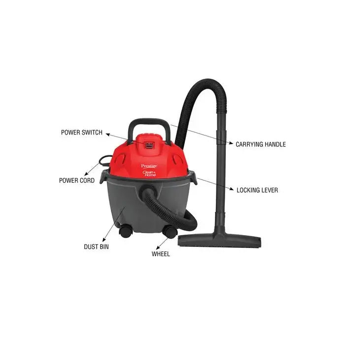 Prestige Clean Home Typhoon 05 Vacuum Cleaner with Advanced HEPA Filter, 1200 W (Black, Red)