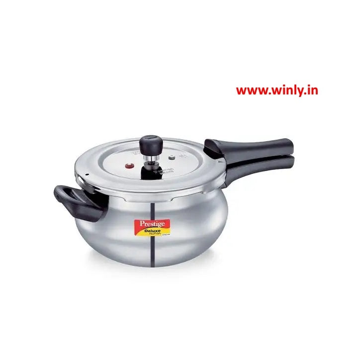 Prestige Deluxe Alpha Svachh Stainless Steel Spillage Control Handi Pressure Cooker (Silver)