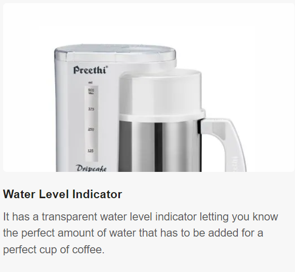 Preethi Drip Café Coffee Maker (White) CM 208