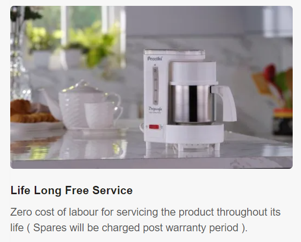 Preethi Drip Café Coffee Maker (White) CM 208
