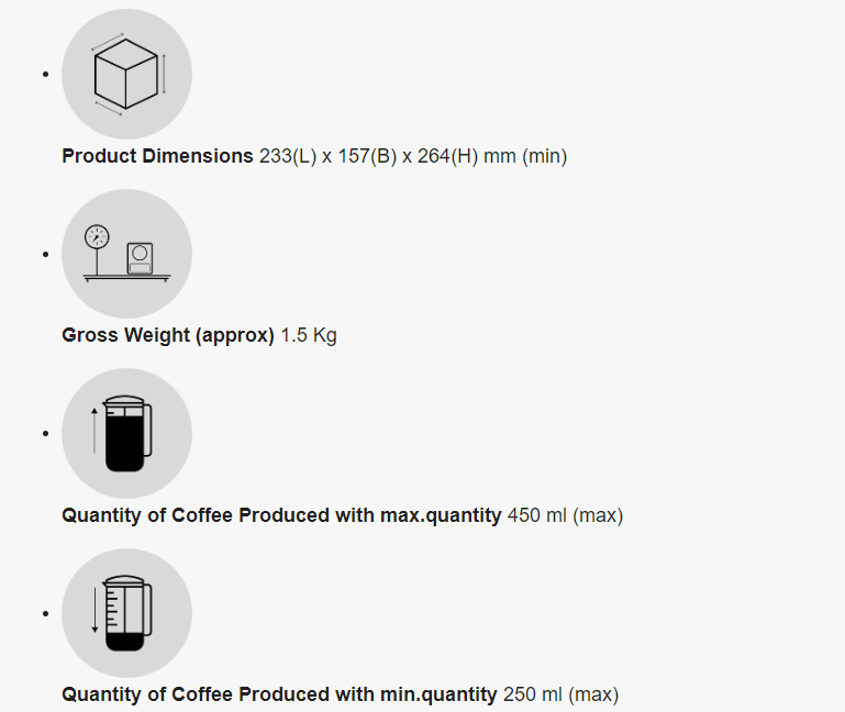 Preethi Drip Café Coffee Maker (White) CM 208