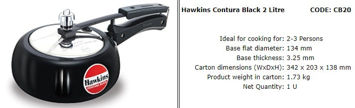 Hawkins Contura Hard Anodized Black Pressure Cooker