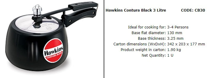 Hawkins Contura Hard Anodized Black Pressure Cooker