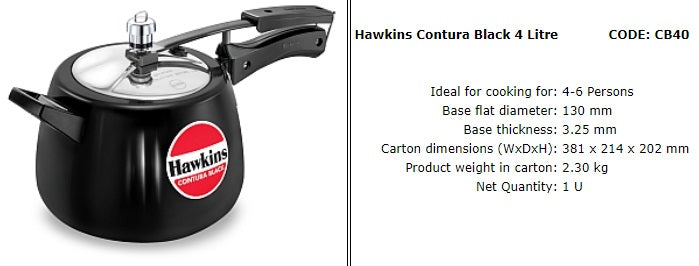 Hawkins Contura Hard Anodized Black Pressure Cooker
