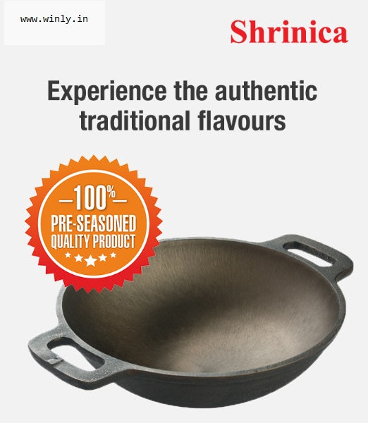 Shrinica Cast Iron Double Handle Kadai