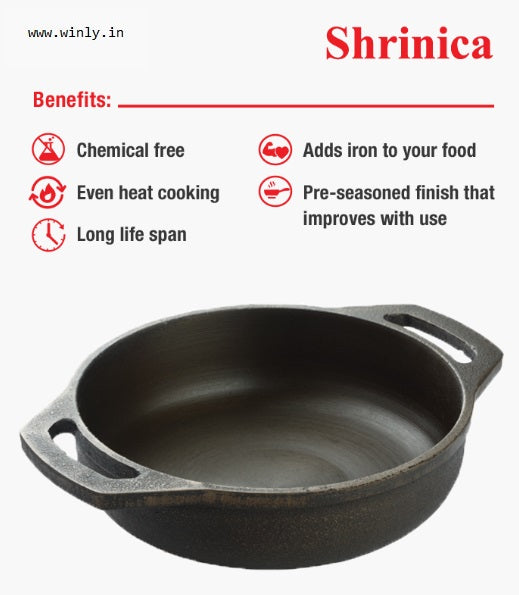 Shrinica Cast Iron Flat Base Kadai