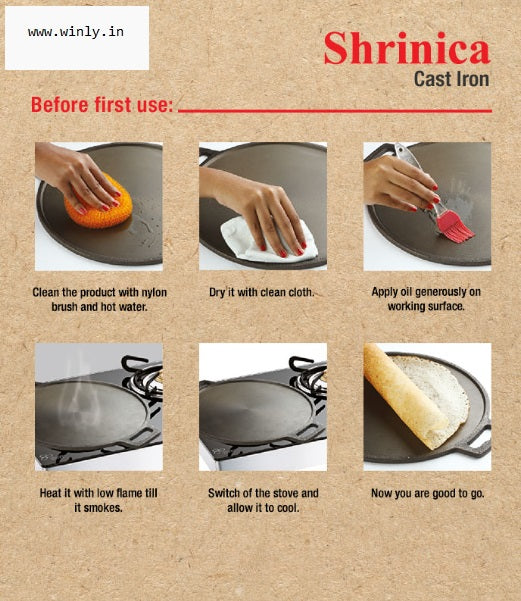 Shrinica Cast Iron Flat Base Kadai