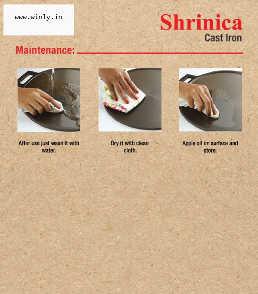 Shrinica Cast Iron Round Paniyaram Pan 12 Kuzhi 500512