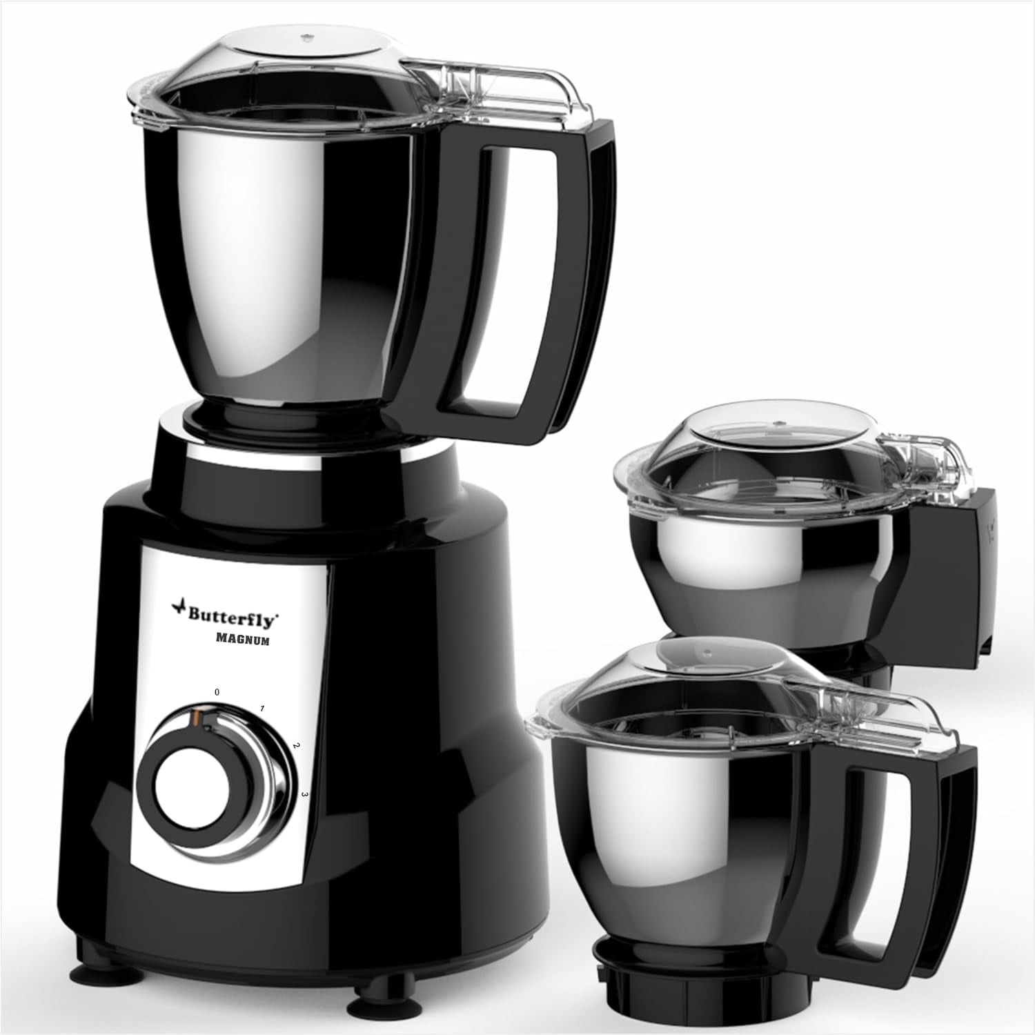 Butterfly Magnum 3J Mixer Grinder - 1.2 HP, 3 Jars, Black