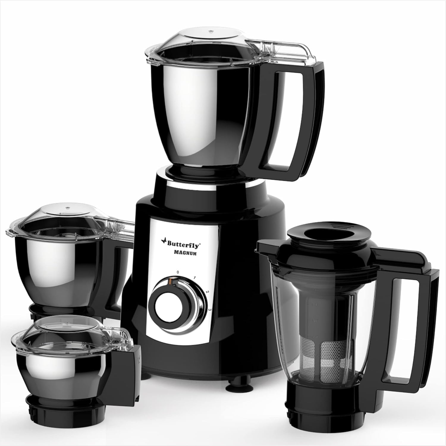 Butterfly Magnum 4J Mixer Grinder - 1.2 HP, 4 Jars, Black