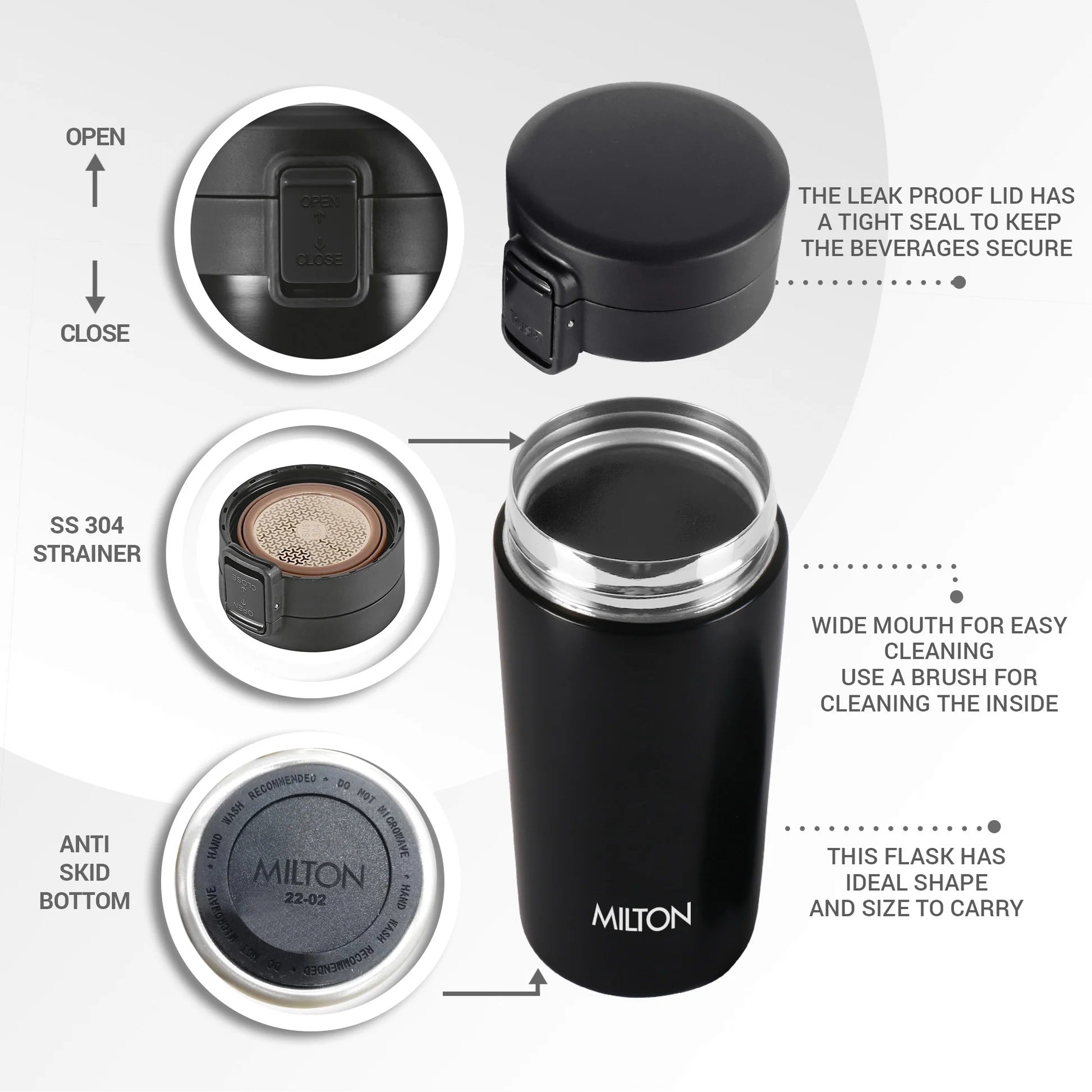 Milton Thermosteel Coffee Mug – Vacuum Insulated Leak-Proof Stainless Steel